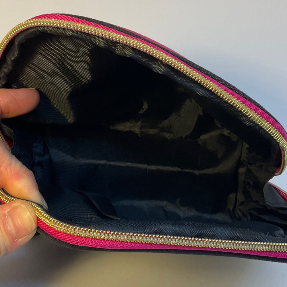 Hello Gorgeous Hot Pink Cosmetic Bag With Gold Accents View 3